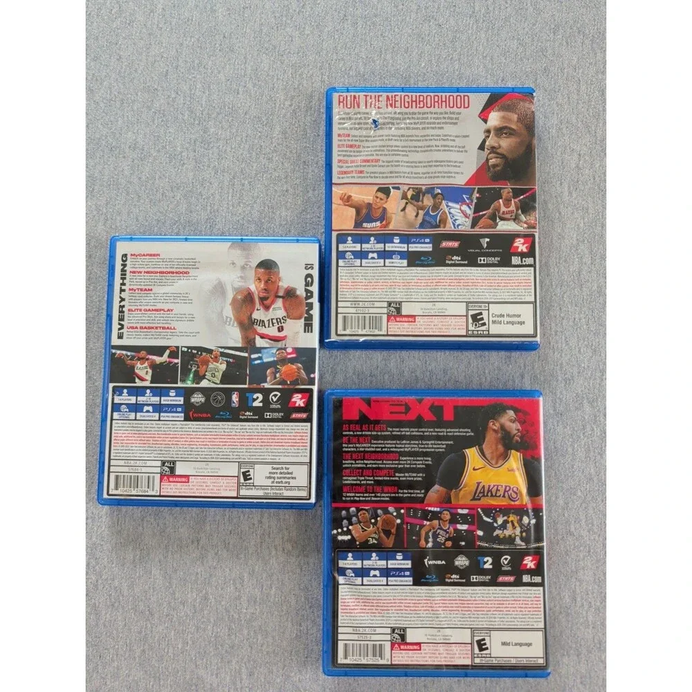 Lot Of 3 PS4 NBA With Playbook Anthony Davis, Lillard, Kyrie Erving